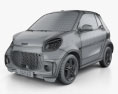 Smart ForTwo EQ Pulse 敞篷车 2023 3D模型 wire render