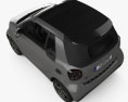 Smart ForTwo EQ Pulse cabriolet 2023 Modello 3D vista dall'alto