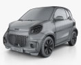 Smart ForTwo EQ Prime coupe 2022 3d model wire render