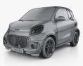 Smart ForTwo EQ Pulse coupé 2023 Modelo 3d wire render