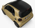 Smart ForTwo EQ Pulse coupé 2023 Modello 3D vista dall'alto
