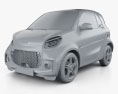 Smart ForTwo EQ Pulse coupé 2023 Modello 3D clay render