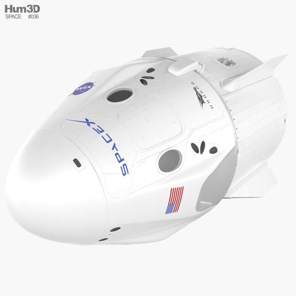 Crew Dragon SpaceX 3D-Modell