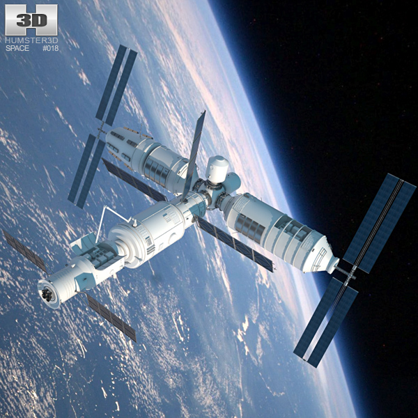 Tiangong-1 Space Station 3D model