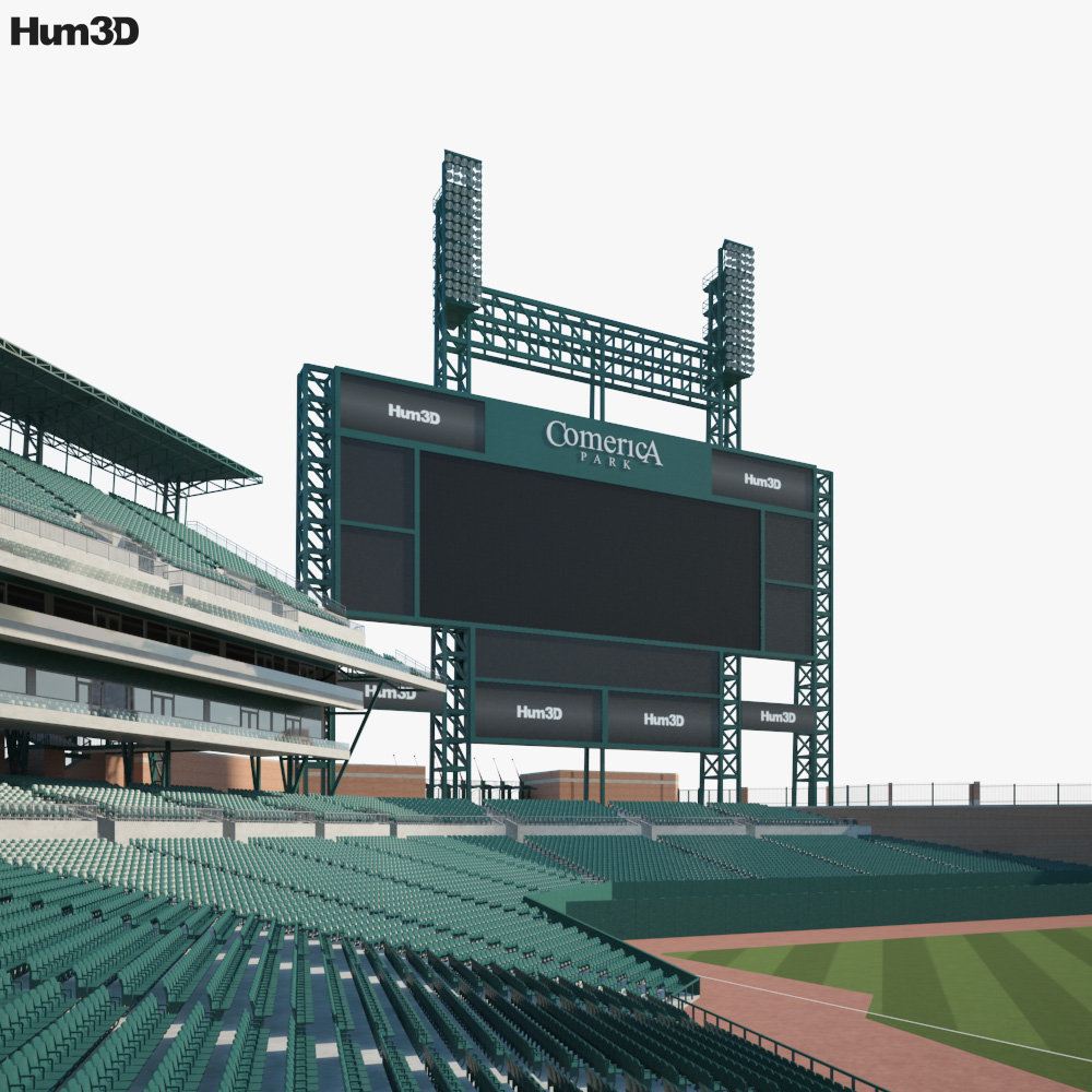 Detroit Tigers Comerica Park 3D Wood Stadium Replica — 3D WOOD