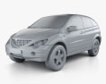 SsangYong Actyon 2014 3d model clay render