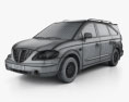 SsangYong Rodius 2012 3d model wire render