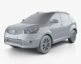 SsangYong Actyon 2017 3d model clay render