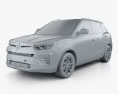 SsangYong Tivoli 2023 3D-Modell clay render
