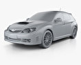 Subaru Impreza WRX STI 2012 3d model clay render