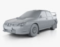 Subaru Impreza WRX STI 2009 3d model clay render