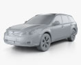 Subaru Outback 2010 3d model clay render
