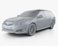 Subaru Legacy tourer 2014 Modèle 3d clay render