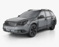 Subaru Outback US 2014 3D模型 wire render