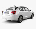 Subaru Impreza 2014 3D模型 后视图