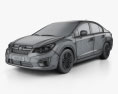 Subaru Impreza 2014 3D模型 wire render