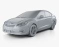 Subaru Impreza 2014 3D 모델  clay render