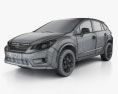Subaru XV 인테리어 가 있는 2014 3D 모델  wire render