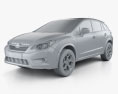 Subaru XV з детальним інтер'єром 2014 3D модель clay render