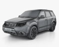 Subaru Forester Premium 2013 3D模型 wire render