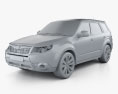 Subaru Forester Premium 2013 3D 모델  clay render