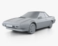 Subaru XT 1991 Modello 3D clay render