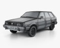 Subaru Leone estate 1978 3D模型 wire render