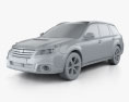 Subaru Outback SX 2014 3d model clay render