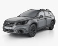 Subaru Outback 2018 3D 모델  wire render
