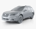 Subaru Outback 2018 3d model clay render