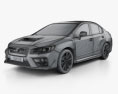 Subaru WRX mit Innenraum 2017 3D-Modell wire render