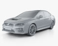 Subaru WRX mit Innenraum 2017 3D-Modell clay render