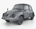Subaru 360 1958 3D模型 wire render