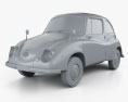 Subaru 360 1958 3Dモデル clay render
