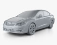 Subaru Impreza 1996 3D-Modell clay render