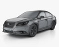 Subaru Legacy з детальним інтер'єром 2017 3D модель wire render
