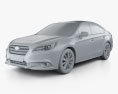 Subaru Legacy mit Innenraum 2017 3D-Modell clay render