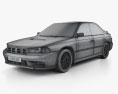 Subaru Legacy 1998 3D-Modell wire render