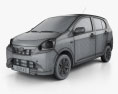 Subaru Pleo Plus 2015 3D-Modell wire render