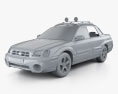 Subaru Baja 2006 3D 모델  clay render