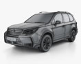 Subaru Forester XT Touring 2019 3d model wire render