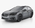 Subaru Impreza пятидверный Хэтчбек 2019 3D модель wire render