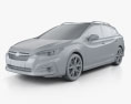 Subaru Impreza 5 porte hatchback 2019 Modello 3D clay render