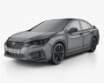 Subaru Impreza 세단 2019 3D 모델  wire render