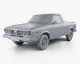 Subaru BRAT 1978 3D-Modell clay render