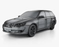 Subaru Legacy 스테이션 왜건 2009 3D 모델  wire render