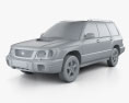 Subaru Forester S-Turbo 2002 Modelo 3D clay render