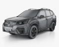Subaru Forester Touring 2021 3D 모델  wire render