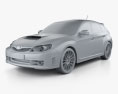 Subaru Impreza WRX STI mit Innenraum 2014 3D-Modell clay render