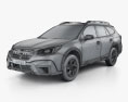 Subaru Outback Touring 2023 3D模型 wire render